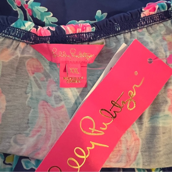 Lilly Pulitzer Loro dress XXL Pink and Blue Floral tiered swing Dress NWT - Picture 10 of 15